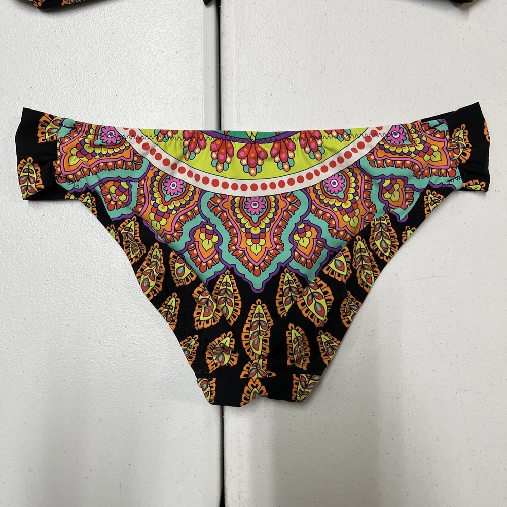 Trina Turk Bikini Vibrant Colorful Swimsuit Halter Tie Resort Beach Vacation - Picture 6 of 13